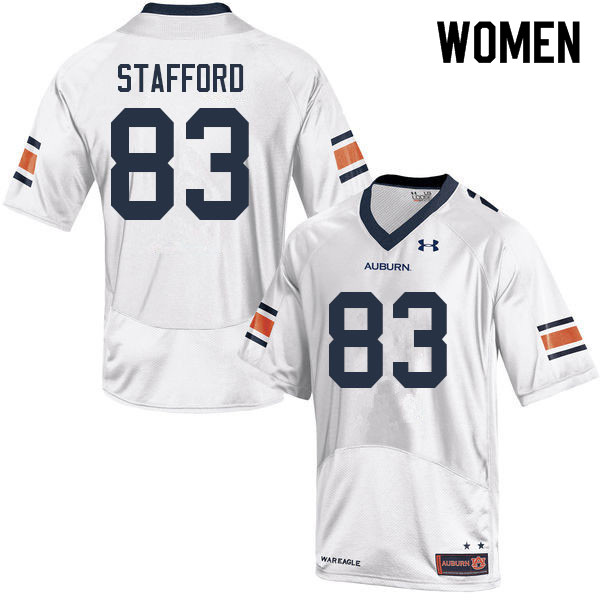 Auburn Tigers Women's Colby Stafford #83 White Under Armour Stitched College 2022 NCAA Authentic Football Jersey CPC4674NW